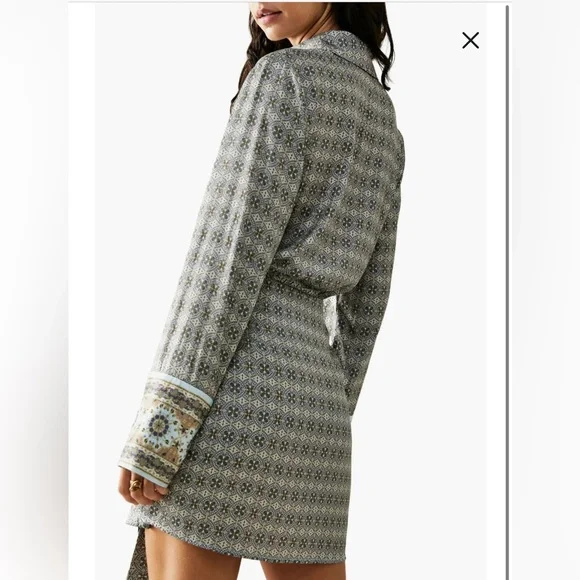 Free People Silky Rillo Shirtdress XL - Picture 9 of 9